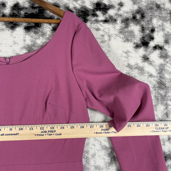 Betsey Johnson Dress Womens Size 10 Crepe‎ Midi Scoop Neck Office Career - Picture 6 of 10